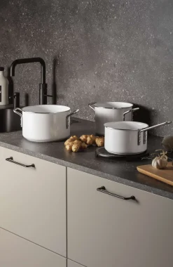Eva Solo Grydesæt|Gryder^White line grydesæt - 3 dele - keramisk Slip-Let®